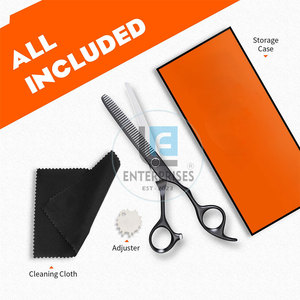 Ciseaux à effiler en acier inoxydable fabriqués au Pakistan avec logo personnalisé, durables et de haute qualité pour les barbiers - Product Image 2