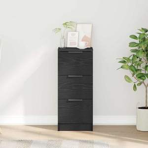 Buffet en bois d'ingénierie en chêne noir, dimensions 11,81 x 11,81 x 27,56 pouces - Product Image 4