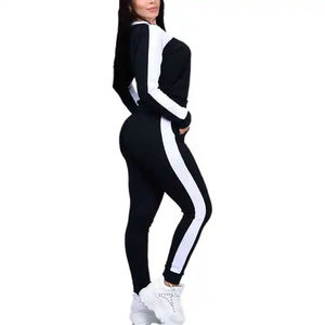 ชุดวอร์มผู้หญิงขายส่งแบบสองชิ้น ชุดแฟชั่นสำหรับวิ่งออกกำลังกาย ชุดกีฬาพร้อมโลโก้สั่งทำ ผ้าฝ้ายฟลีซ 100% - Product Image 6