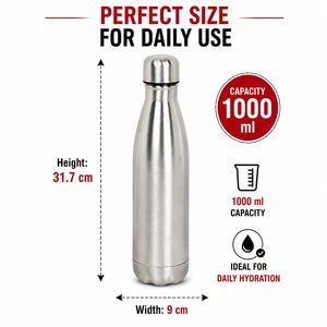 Botella de agua de acero inoxidable, diseño minimalista, portátil, para viajes, con boca ancha, tapa a prueba de fugas, base antideslizante - Product Image 6