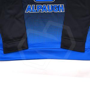Sweat-shirt à capuche dégradé bleu-noir pour homme, coupe classique, en polyester, décontracté, pour l'automne, vêtement de sport, pull à manches longues, respirant - Product Image 3
