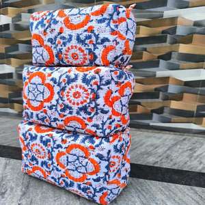 Nuevo Set de Bolsas de Aseo Duraderas con Estampado Floral, Bolsas de Maquillaje de Algodón con Cremallera, Bolsas Indias, Kit Organizador de Cosméticos de Viaje - Product Image 2