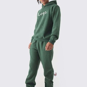 Chándal Ligero al por Mayor con Capucha Verde Personalizado, Manga Larga, 100% Algodón, Estampado de Letras, Unisex, Ropa Casual de Otoño - Product Image 2