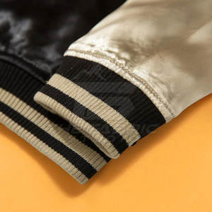 Línea de Ropa Urbana Moderna, Chaqueta Sukajan con Bordado Detallado, Tela Satén Suave para un Look Casual de Calle - Product Image 5