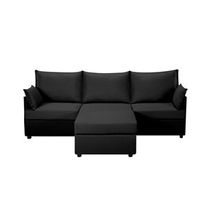 Divano Componibile 93.7 con Pouf, Elegante Arredamento per Soggiorno - Product Image 3