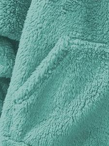 Sudadera con Capucha Extra Grande de Felpa Sherpa Verde Menta para Hombre, Sudadera con Capucha Informal de Invierno - Product Image 3