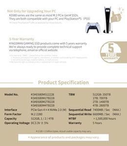 [KINGSMAN AITC] ssd nvme m2 2 To PCIe interne Gen4X4 M.2 2280 DRAMless pour PS5 - Product Image 6