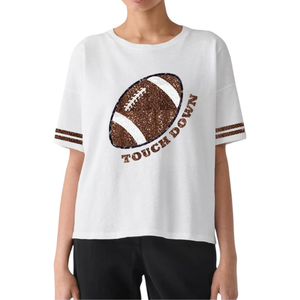 Camiseta Transpirable de Alta Calidad para Mujer, con Bordado de Lentejuelas con Texto MAMA, Estilo Casual Personalizado para el Día del Partido de Fútbol Americano, Tendencia 2026 - Product Image 5
