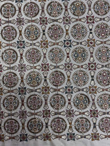 Base en coton noir 100% tricoté, brodé, motif mandala circulaire à sequins, pour veste ethnique femme, lehenga de mariée - Product Image 2