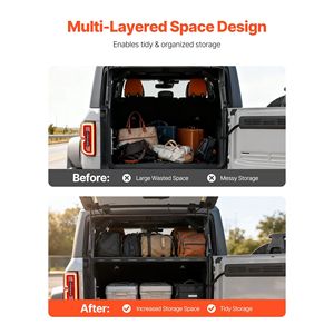 Portapacchi Posteriore per Ford Bronco 2021-2024, Cestello in Acciaio al Carbonio da 300 Libbre, Vassoio Portaoggetti Interno, Portabagagli con Capacità di 300 Libbre - Product Image 4