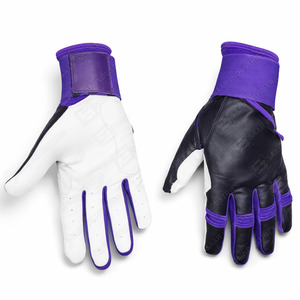 Nuevo diseño, combinación de colores púrpura, negro y blanco, guantes de entrenamiento de bateo de béisbol, precio al por mayor, guantes de bateo cómodos - Product Image 1