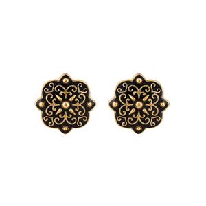 Mancuernillas de Lujo con Baño de Oro y Esmalte Negro con Diseño Floral para Hombre, Accesorios Formales para Camisa, Regalo de Boda o Negocios - Product Image 6
