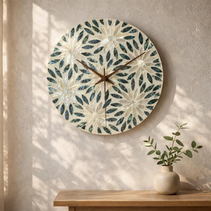 Horloge murale ronde de luxe en nacre artisanale pour la décoration de la maison, salon, chambre à coucher, prix de gros de l'usine du Vietnam - Product Image 1