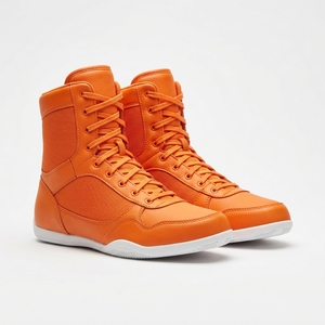 Zapatos de boxeo para hombre y mujer, ligeros, de tobillo alto, transpirables, de malla, con cordones, de cuero, para entrenamiento, suela antideslizante flexible - Product Image 1