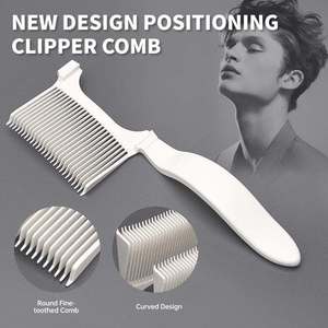 Flat Top <b>Hair</b> Cutting Fade Comb New Design Positioning Clipper Comb Curved Styling Comb for Men Barber Salon Haircutting - Product Image 4