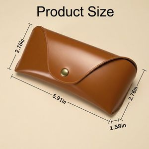 Estuche de cuero duradero para gafas de sol, soporte para gafas, bolsa ligera y portátil para gafas con botón a presión para viajes y actividades al aire libre - Product Image 4
