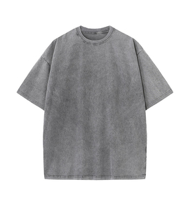 Nouveau design, logo personnalisé, t-shirt pour homme, effet délavé, vente en gros, coupe classique, tissu en toile imprimé, 100% coton, écologique, col rond - Product Image 6