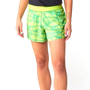 Women's Tie Dye Green Running Shorts Mid Rise Elastic Waist Knitted Spandex Polyester Quick Dry Sporty Fit With Pockets - Product Image 5