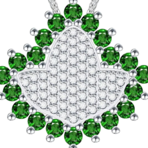 จี้เงินแท้รูปใบไอวี่สีเขียว AKA Green Ivy Elite สำหรับผู้หญิง สร้อยคอเครื่องประดับใบไอวี่สีเขียวและสีเงินสุดหรู พร้อมสายสร้อย - Product Image 6