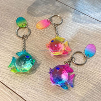 Llavero con Forma de Pez Colorido, Impresión UV, Material PS Duradero, Idea de Regalo de Recuerdo del Mundo Marino, con Opción de Logotipo Personalizado