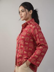 Shirts for Women | Oversized Shirt for Women – Printed Rayon Western Shirt for Woman, Loose Fit Long Shirts <b>Top</b> for Woman Casual - Product Image 3
