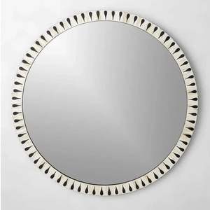 Artisan Made Bone Inlay Resin <b>Mirror</b> <b>Frame</b> Showcasing Precision Craft For Elegant Living Spaces - Product Image 4