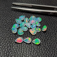 8mm 10mm naturel blanc éthiopien opale poire à facettes pierre précieuse en vrac haute qualité non chauffée Flashy opale pierre pour la fabrication de bijoux