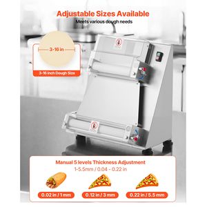 Sfogliatrice e Pressa per Impasto Semi-Automatica in Acciaio Inox da 16 Pollici per Pizza e Pasta Professionale (390W) - Product Image 3