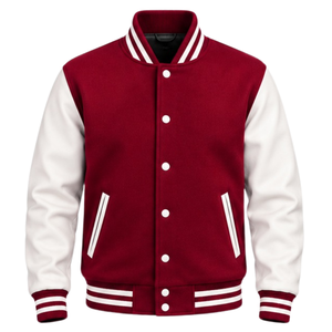 Chaqueta Varsity Clásica para Hombre, Estilo Letterman de Béisbol, Cierre con Botones a Presión, Cuello Acanalado, Manga Larga, Ropa Exterior Informal Universitaria - Product Image 1
