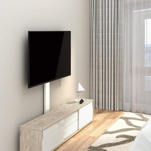 [EDGEWALL] Modern Floor Mount <b>TV</b> <b>Stand</b> for 32-75 Inch Screens Minimalist Design Metal Base Living Room Furniture - Product Image 2