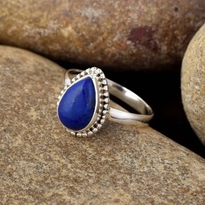 Anillo de lapislázuli de moda más vendido, anillo apilable hecho a mano de estilo bohemio de Plata de Ley 925, joyería al por mayor, precio de fábrica - Product Image 6