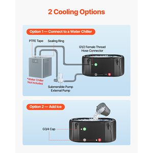 Vasca per Immersione in Acqua Fredda da 216 Galloni, Bagno di Ghiaccio Gonfiabile con Copertura Isolante, Vasca Portatile per Acqua Fredda Compatibile con Refrigeratori - Product Image 5
