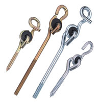 Crochet de hamac en acier robuste de 6,9 mm, plaqué zinc/zinc jaune, fabrication OEM ODM, avec patin en nylon pour balançoire