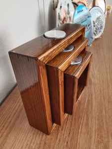 Ensemble de trois supports à bougies décoratifs géométriques carrés antidérapants pour jardin et Noël - Product Image 3