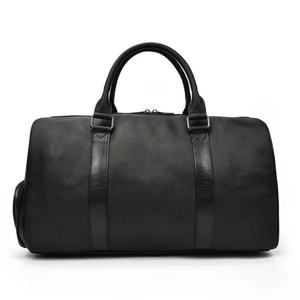 Bolsa de lona de piel auténtica unisex al por mayor, con cremallera, impermeable, para zapatillas de gimnasio, compartimento, logotipo personalizable para deporte físico - Product Image 1