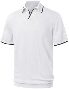 Camiseta de Golf de Verano de Alta Calidad en Poliéster/Algodón, Color Sólido, con Logotipo Personalizado Bordado, Tejido de Punto para Hombre, de Secado Rápido, Fabricada por HS 2027 - Product Image 2