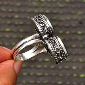 Anillo de diopsido hecho a mano, plata de ley 925, joyería de piedras preciosas verdes para mujer, regalo al por mayor - Product Image 6