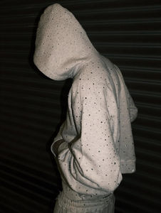 OEM Full Custom Streetwear Vintage Distressed Fade Rhinestone Hoodie Men <b>Jacket</b> with 100% Cotton Fleece Fabric <b>Denim</b> Full Zip up - Product Image 6