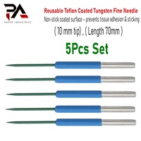 Acier inoxydable réutilisable de haute qualité pour électrode à aiguille fine enduite, pointe de 10 mm, longueur de 7 cm, électrochirurgical monopolaire