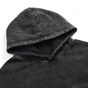 Sweat à capuche vintage lavable pour hommes 100% coton lourd Streetwear sweat à capuche surdimensionné lavé à l'acide sweat à capuche vierge pour hommes - Product Image 2