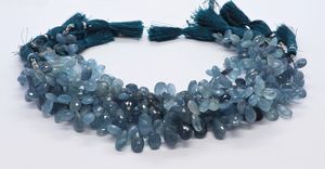 Perles facettées en forme de poire en aquamarine mousse AAA, taille 7x10 MM, qualité supérieure, pierre précieuse naturelle en aquamarine mousse - Product Image 6