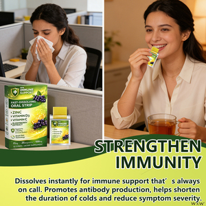 Tiras Orales de Disolución Rápida para Apoyo Inmunológico, con Zinc, Vitamina D3, Vitamina C y Extracto de Saúco, Suplemento para el Sistema Inmunitario - Product Image 4