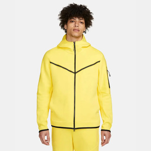Conjunto Deportivo Amarillo para Hombre con Capucha, Cierre Completo, Color Sólido, Ropa Casual Transpirable de Poliéster, Estilo Primavera, Corte Regular - Product Image 3