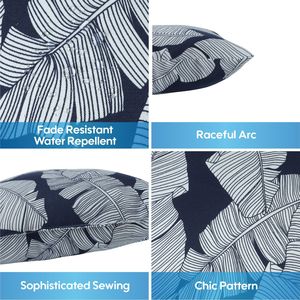 Set di 2 Cuscini da Esterno Morbidi e Confortevoli, Impermeabili e Resistenti allo Sbiadimento, per Giardino, Portico e Bordo Piscina - Product Image 2