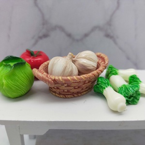Panier miniature en résine 1:12 avec poignées, modèle de scène de cuisine tressée, jouet de mobilier pour maison de poupée, pour les 14 ans et plus - Product Image 6