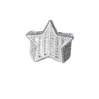 Bague étoile personnalisée unisexe en argent sterling plaqué or rose, entièrement sertie de moissanite VVS taillée, certifiée GRA, style hip-hop