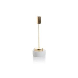 Ensemble de porte-bougies en métal doré de luxe avec base en marbre, support à bougies décoratif moderne, élégant, fait main, décoration contemporaine pour la maison - Product Image 5