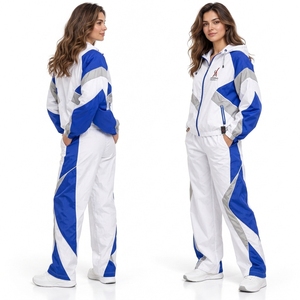 <b>Women</b> <b>Windbreaker</b> Tracksuit Custom Training Jacket Trouser Set Polyester Fabric Quick Dry Lightweight Construction Comfortable - Product Image 4