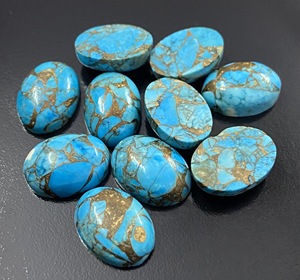 Turquesa Azul Natural, Cabujón Ovalado, Piedra Suelta, Tamaño Calibrado, Pulido, de Rajastán, para Diseñadores de Joyería, Venta al Por Mayor - Product Image 2