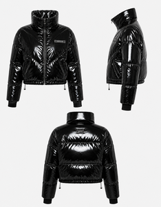 Veste courte matelassée d'hiver personnalisée avec logo OEM pour femme, manteau à capuche en duvet, imperméable, coupe-vent, vêtement d'extérieur thermique - Product Image 3
